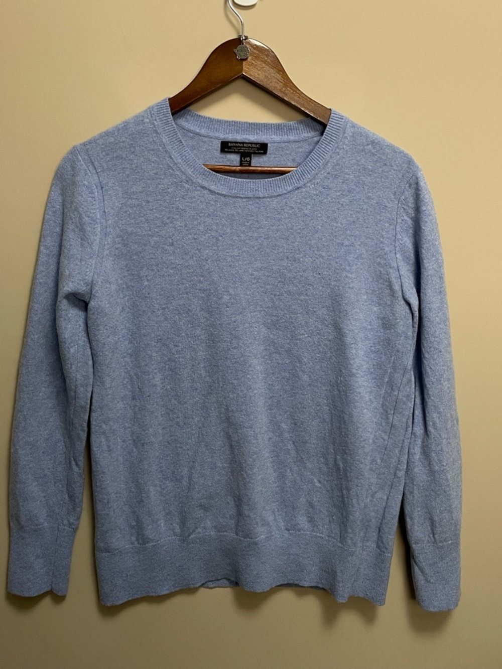 Banana Republic Italian Merino Wool Blend Blue Crewneck Women’s Large
